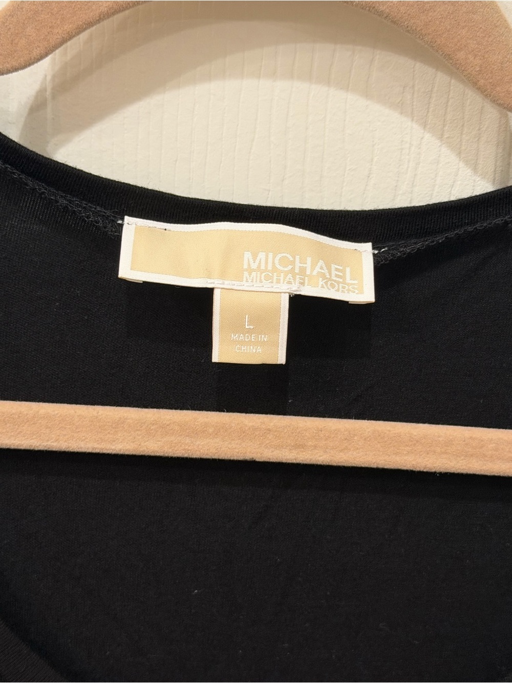 NWOT Michael Kors Black Layered Long-Sleeve Scoop Neck Top - Picture 2 of 6